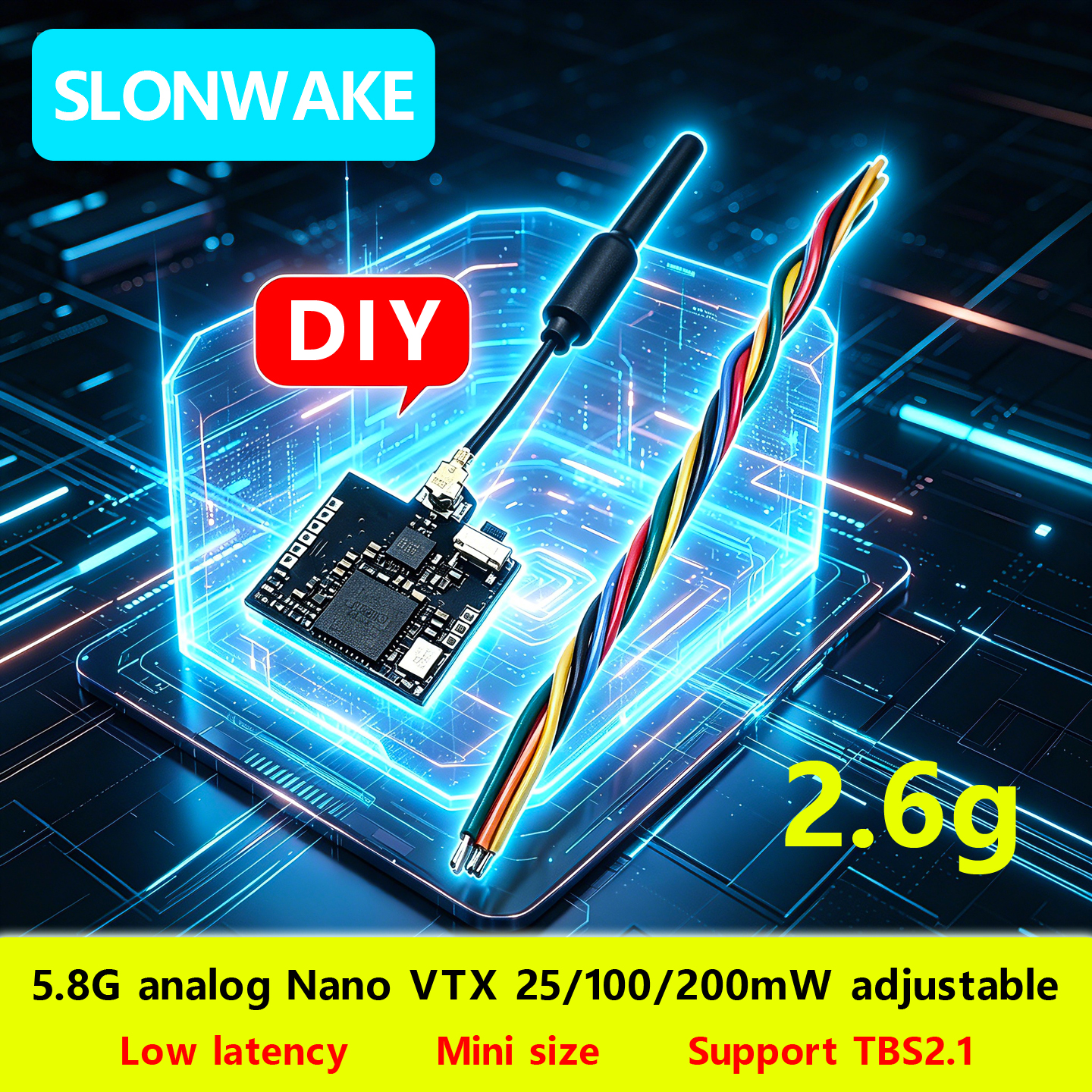 Fpv Drone Transmitter - SLONWAKE Nano 5.8G 48CH 200mW Micro