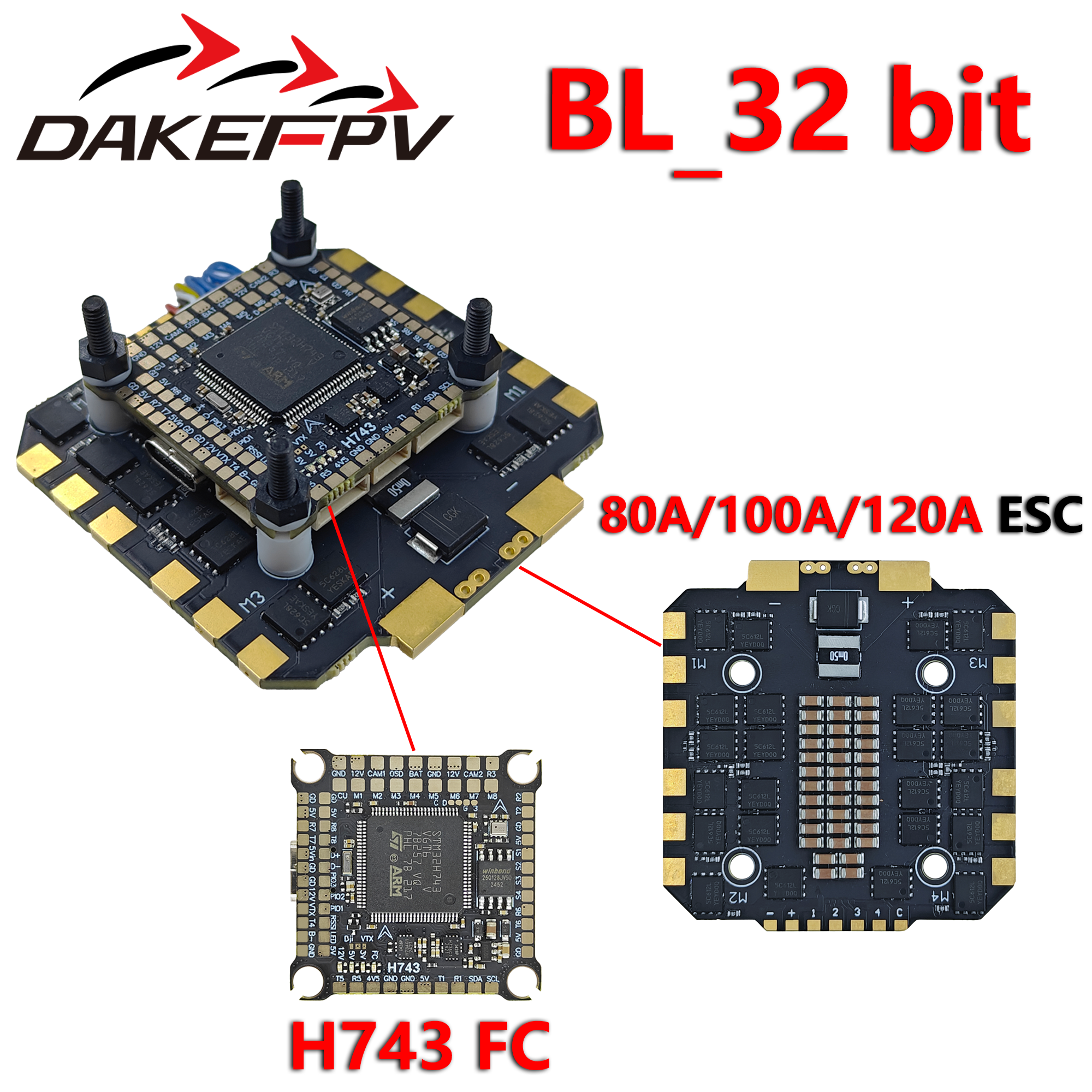 Fpv Drone Esc - DAKEFPV H743 80A/100A/120A 32-bit ESC H743