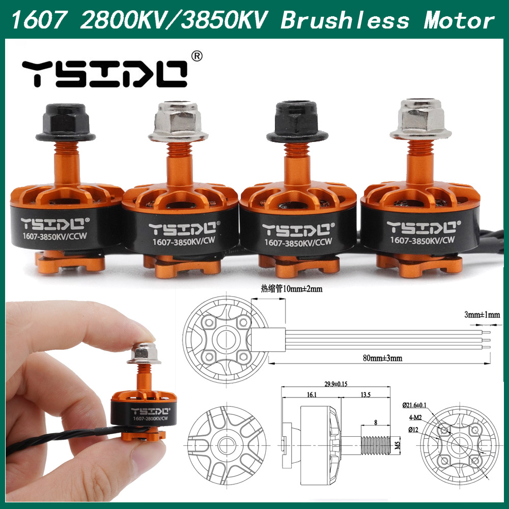 Fpv Drone Motor - YSIDO 1607 2800KV 3850KV 3-4S Brushless
