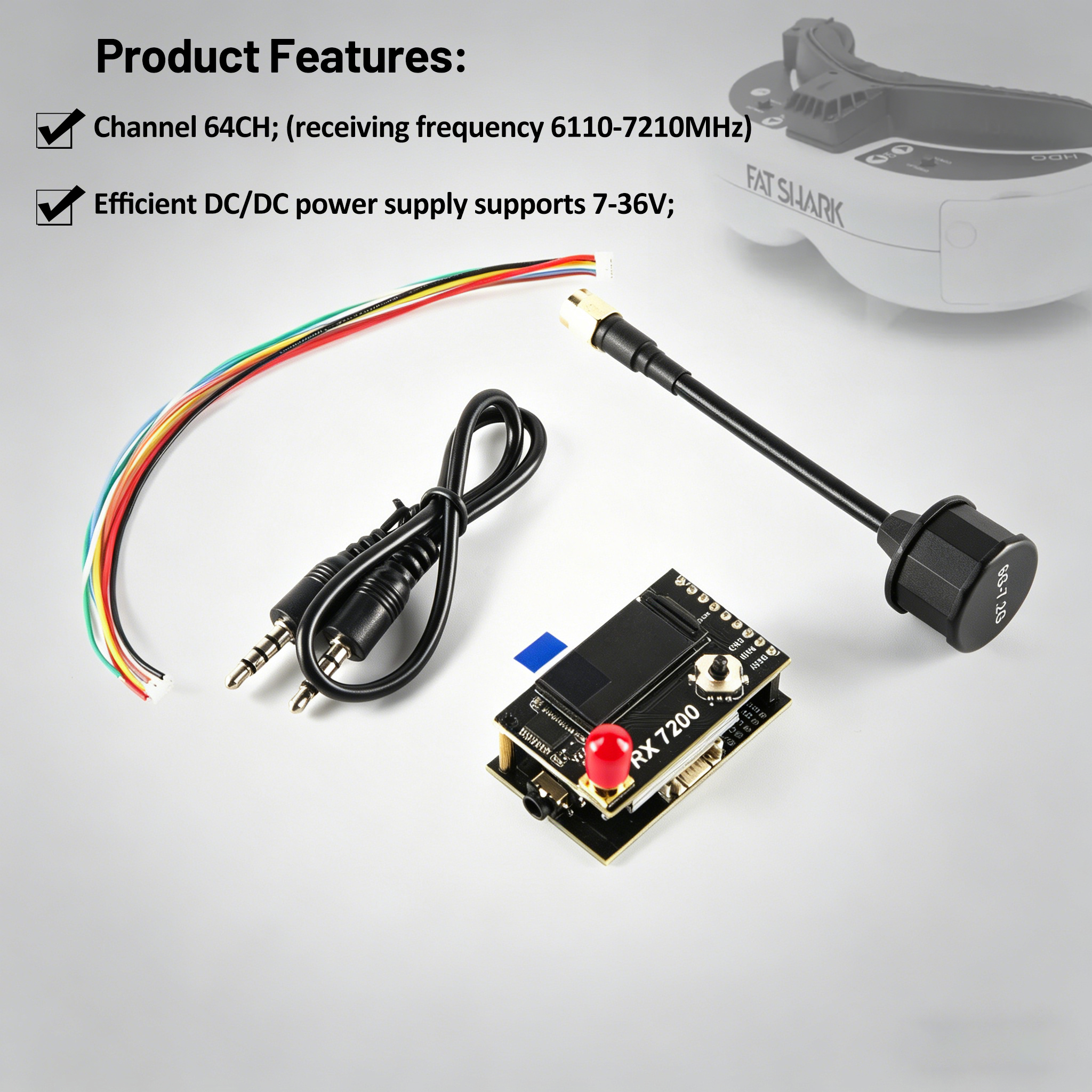 7.2G Video Receiver Module 64- - Fpv Drone Goggles recension och pris