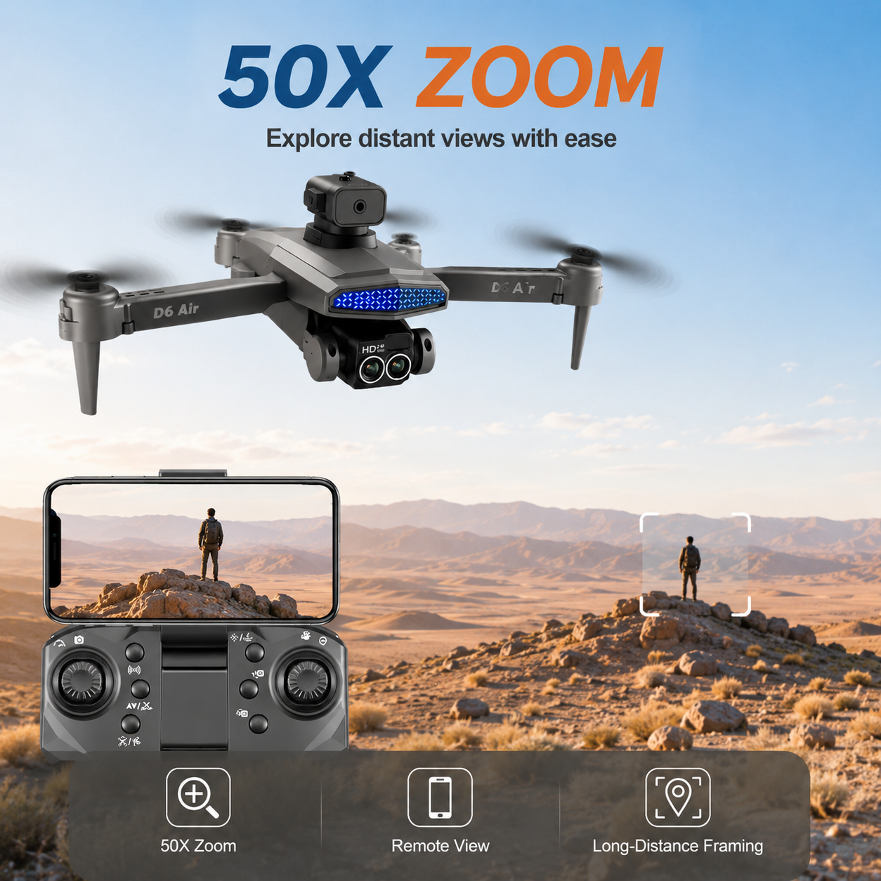 ZNLYRION D6 Air Foldable RC Dr - Fpv Drone Bag recension och pris